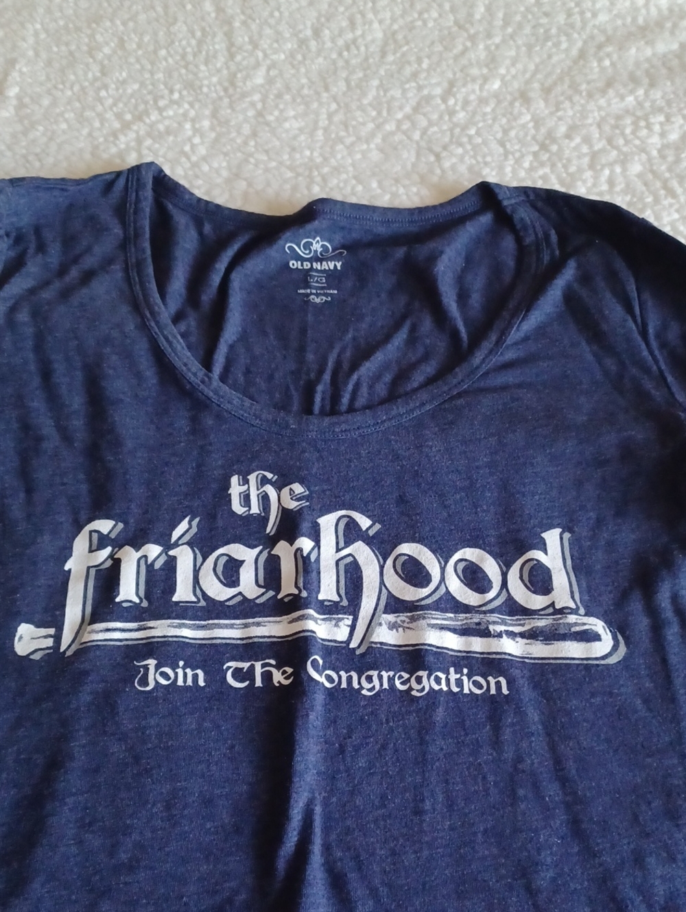 Old Navy Navy Blue Graphic 'The Friarhood' Tee